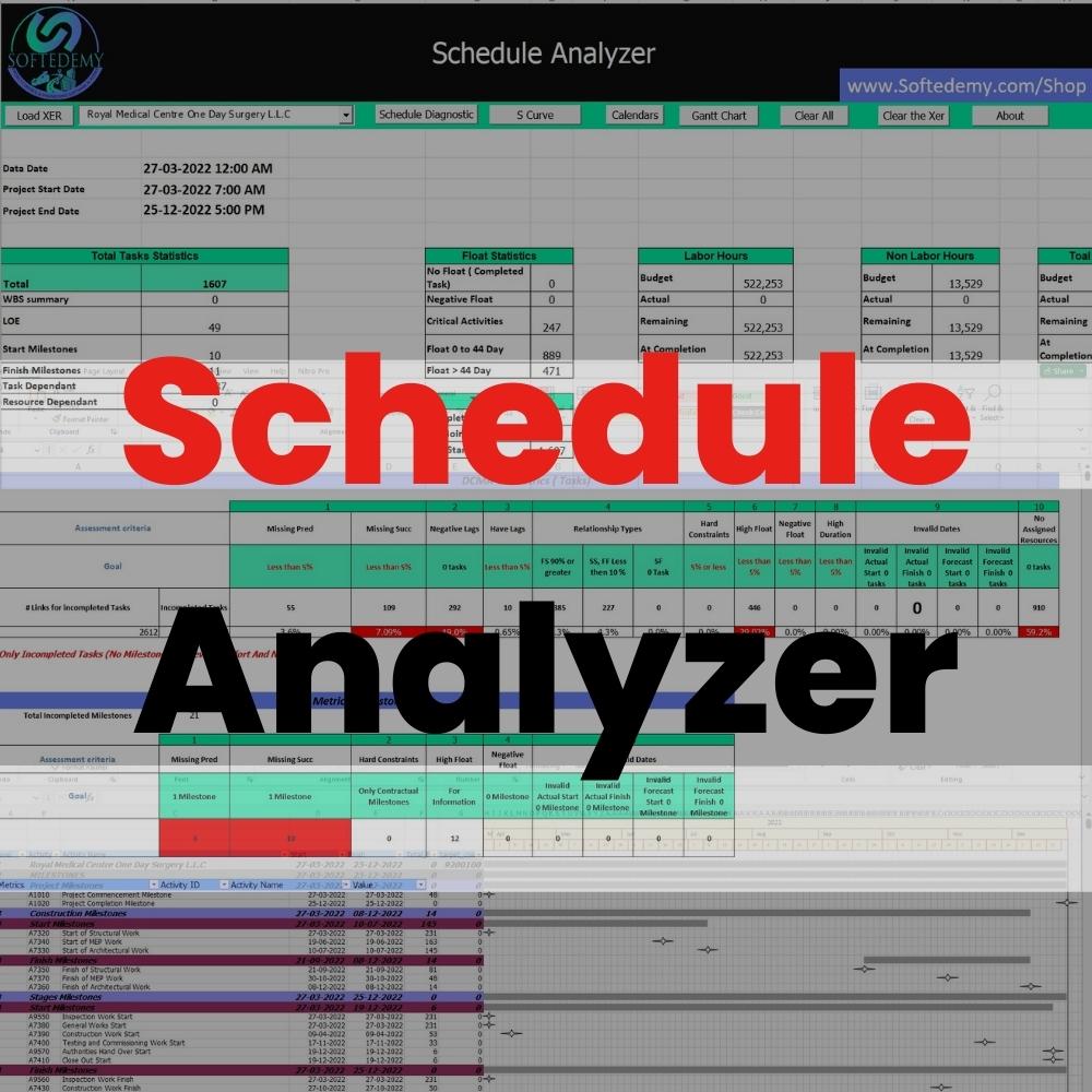 1- Schedule Analyzer | Primavera P6 and Excel Tool |